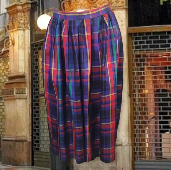 Vintage Plaid Dress Skirt - Picture 1 of 4